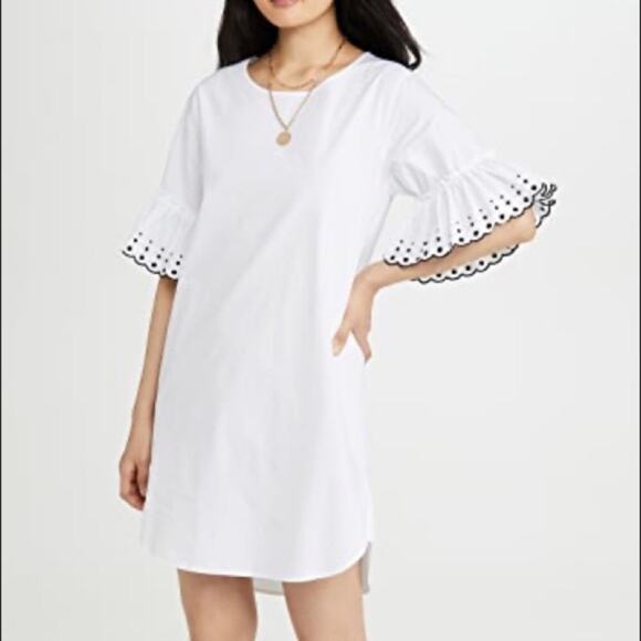 See by Chloe ruffle sleeve shift dress white - size 38 (US 6) - Picture 1 of 14
